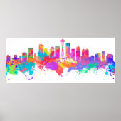 Impression d'aquarelle de l'horizon de Seattle USA (Devant)