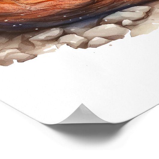 Impression d'aquarelle de renard dormant (Coin)