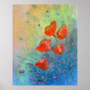 Impression d'aquarelle florale