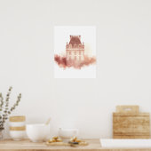 Impression d'architecture à l'aquarelle du Château (Cuisine)