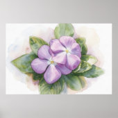 Impression d'art à l'aquarelle de fleurs violettes (Devant)