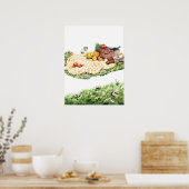 Impression d'art à l'aquarelle d'un pique-nique d' (Cuisine)
