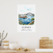 Impression d'art à l'aquarelle Sydney Harbor à l'a (Cuisine)