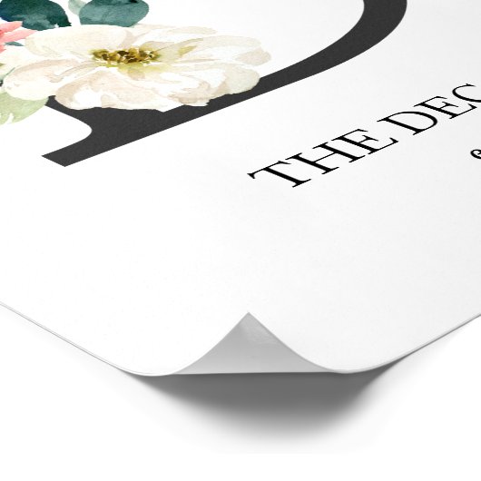 Impression d'art à monogramme, lettre D, mariage, (Coin)