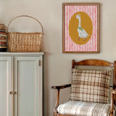 Impression d'art à rayures rouges Silly Goose