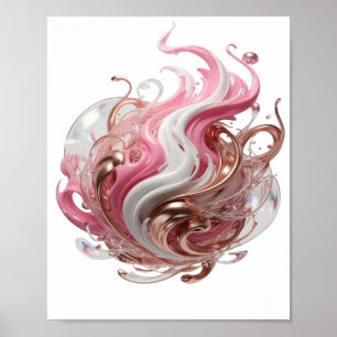 Impression d'art ABSTRACT ART Argent Dynamique
