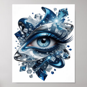 Impression d'art ABSTRACT ART Argent Statement
