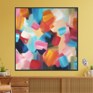 Impression d'art abstrait aux coups de pinceau col