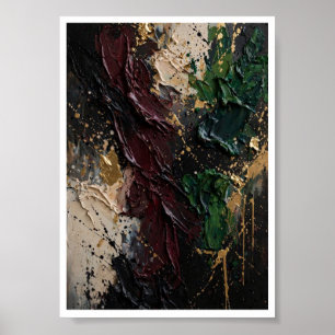 Impression d'art abstrait Burgundy Midnight Gold