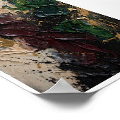 Impression d'art abstrait Burgundy Midnight Gold (Coin)