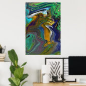 Impression d'art abstrait coloré indécis 3 (Bureau à domicile)