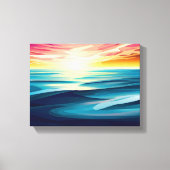 Impression d'art abstrait coloré Vagues de coucher (Recto)