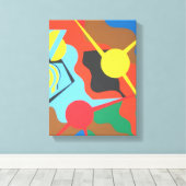 Impression d'art abstrait d'avion jaune vibrant (Insitu (Plancher de Bois))