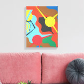 Impression d'art abstrait d'avion jaune vibrant (Insitu(Salon))