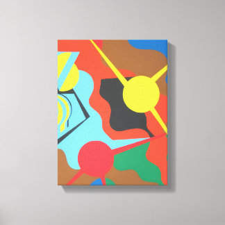 Impression d'art abstrait d'avion jaune vibrant