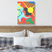 Impression d'art abstrait d'avion jaune vibrant (Insitu(Chambre))