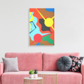 Impression d'art abstrait d'avion jaune vibrant (Insitu(Salon))