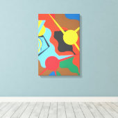Impression d'art abstrait d'avion jaune vibrant (Insitu (Plancher de Bois))