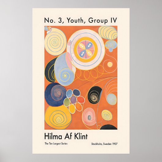 Impression d'art abstrait d'Hilma Af Klint Orange (Devant)