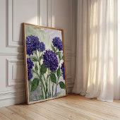 Impression d'art abstrait d'hortensia violet profo