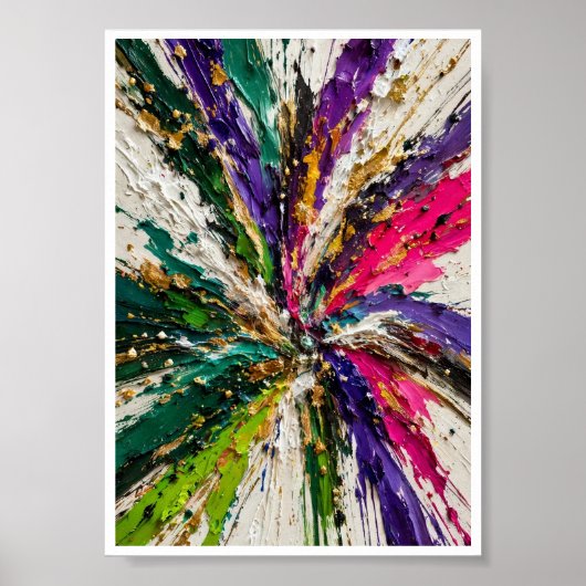 Impression d'art abstrait Emeraude Violet Or Starb (Devant)