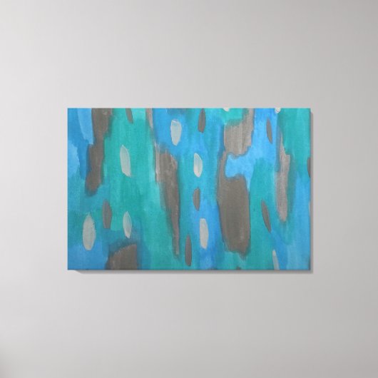 Impression d'art Abstrait en bleu, vert et gris (Recto)