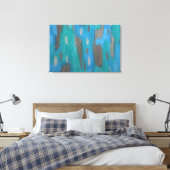 Impression d'art Abstrait en bleu, vert et gris (Insitu(Chambre))