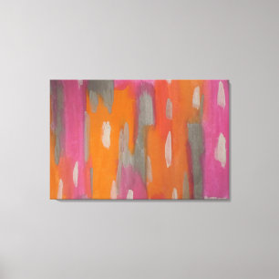 Impression d'art Abstrait en rose, orange et gris