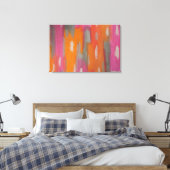 Impression d'art Abstrait en rose, orange et gris (Insitu(Chambre))