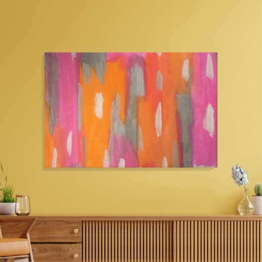Impression d'art Abstrait en rose, orange et gris (Insitu(Salon))