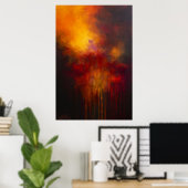 Impression d'art abstrait enflammé (Bureau à domicile)