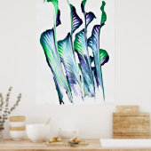 Impression d'art abstrait Fleur Violette Supprime  (Cuisine)