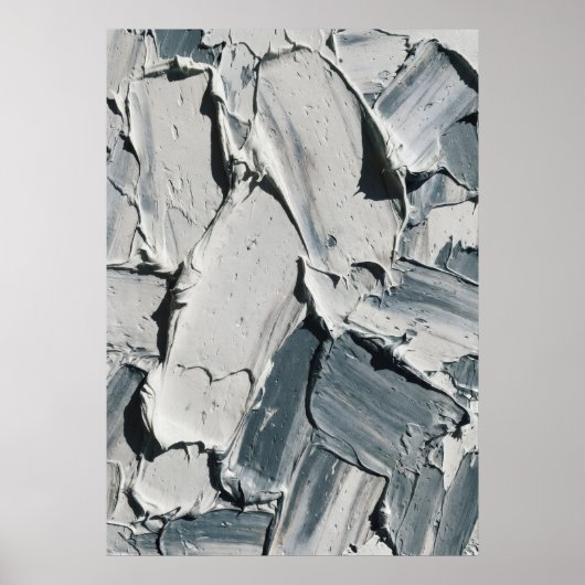 Impression d'art abstrait gris en empâtement | Cou (Devant)