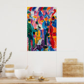 Impression d'art abstrait jazz inspirée de Matisse (Cuisine)