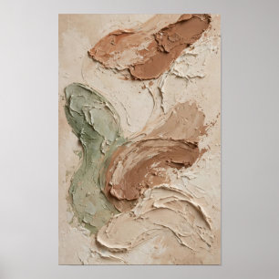 Impression d'art abstrait moderne beige terracotta