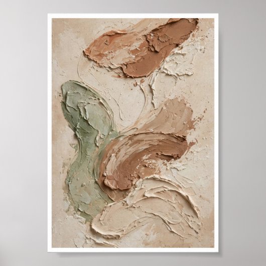 Impression d'art abstrait moderne en terre cuite b (Devant)