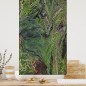 Impression d'art Abstrait profondément vert (Cuisine)
