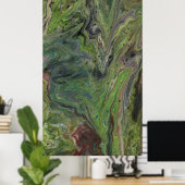Impression d'art Abstrait profondément vert (Bureau à domicile)