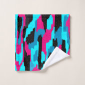 Impression d'art Abstrait rose, noir et bleu   (Gant de toilette)