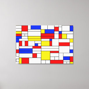 Impression d'art abstrait sur toile de style Piet