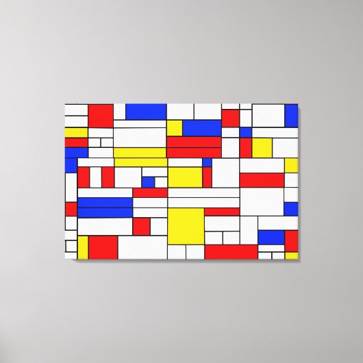 Impression d'art abstrait sur toile de style Piet (Recto)