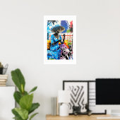 Impression d'art abstrait vibrant (Bureau à domicile)