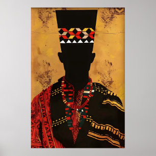 Impression d'art afrocentrique silhouette d'homme