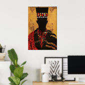 Impression d'art afrocentrique silhouette d'homme  (Bureau à domicile)