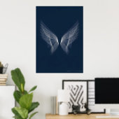 Impression d'art Ailes d'Ange Argentées | Fond Som (Bureau à domicile)