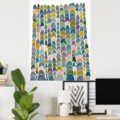 Impression d'art aquarelle Crescent Tower Moons  (Bureau à domicile)