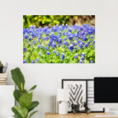 Impression d'art aquarelle de bleuets du Texas (Bureau à domicile)