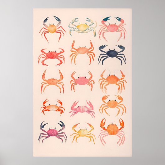 Impression d'art aquarelle de crabes Maison de pla (Devant)