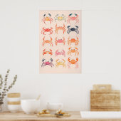 Impression d'art aquarelle de crabes Maison de pla (Cuisine)