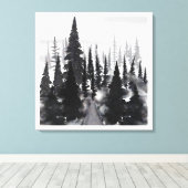 Impression d'art aquarelle de forêt de pins monoch (Insitu (Plancher de Bois))